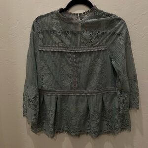 Chance or Fate Lace Blouse in Soft Blue